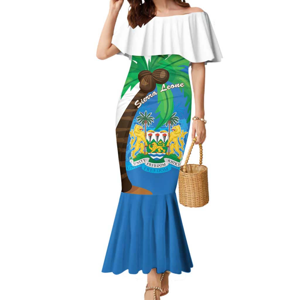 Personalised Sierra Leone Mermaid Dress Coat Of Arms With Flag Map - Wonder Print Shop