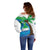 Personalised Sierra Leone Off Shoulder Sweater Coat Of Arms With Flag Map