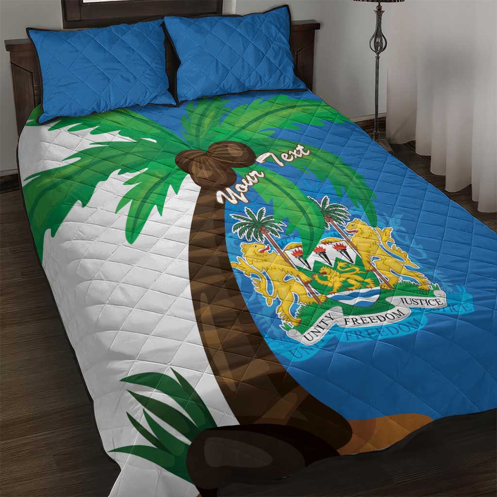 Personalised Sierra Leone Quilt Bed Set Coat Of Arms With Flag Map - Wonder Print Shop