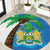 Personalised Sierra Leone Round Carpet Coat Of Arms With Flag Map