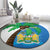 Personalised Sierra Leone Round Carpet Coat Of Arms With Flag Map