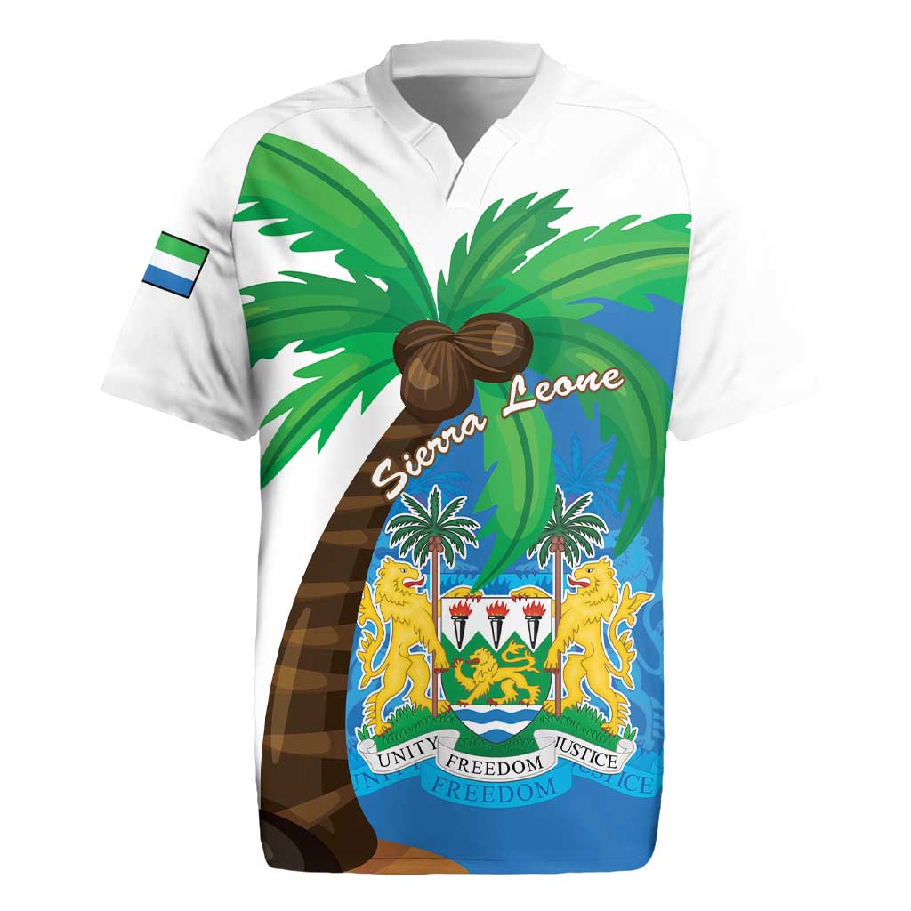 Personalised Sierra Leone Rugby Jersey Coat Of Arms With Flag Map - Wonder Print Shop