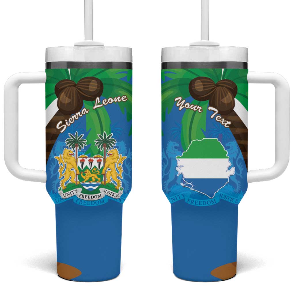 Personalised Sierra Leone Tumbler With Handle Coat Of Arms With Flag Map - Wonder Print Shop