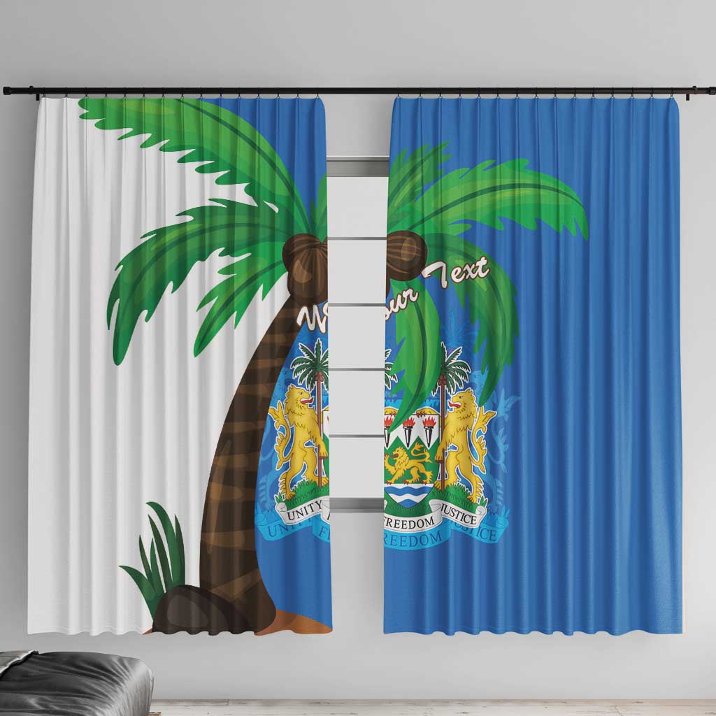 Personalised Sierra Leone Window Curtain Coat Of Arms With Flag Map - Wonder Print Shop