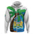 Personalised Sierra Leone Zip Hoodie Coat Of Arms With Flag Map - Wonder Print Shop