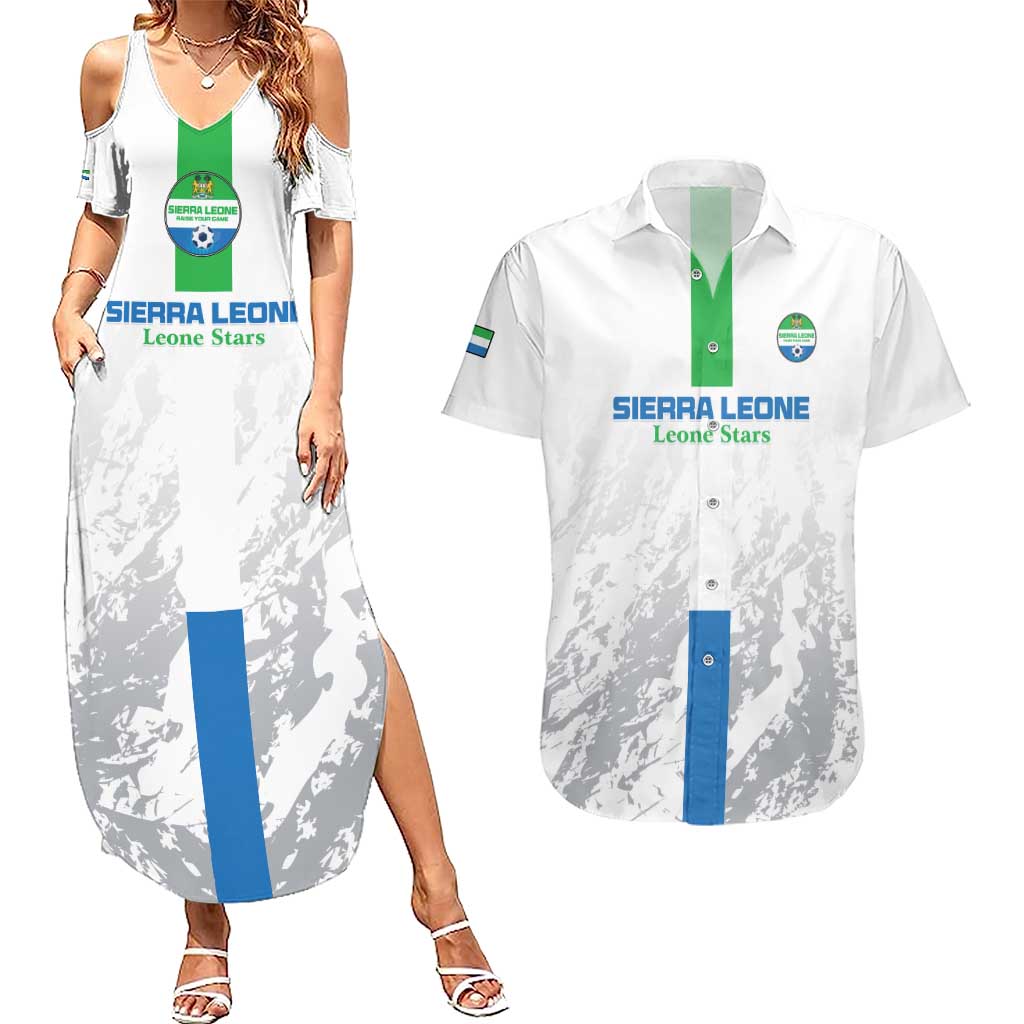 Custom Sierra Leone Football Couples Matching Summer Maxi Dress and Hawaiian Shirt Go Leone Stars - Wonder Print Shop