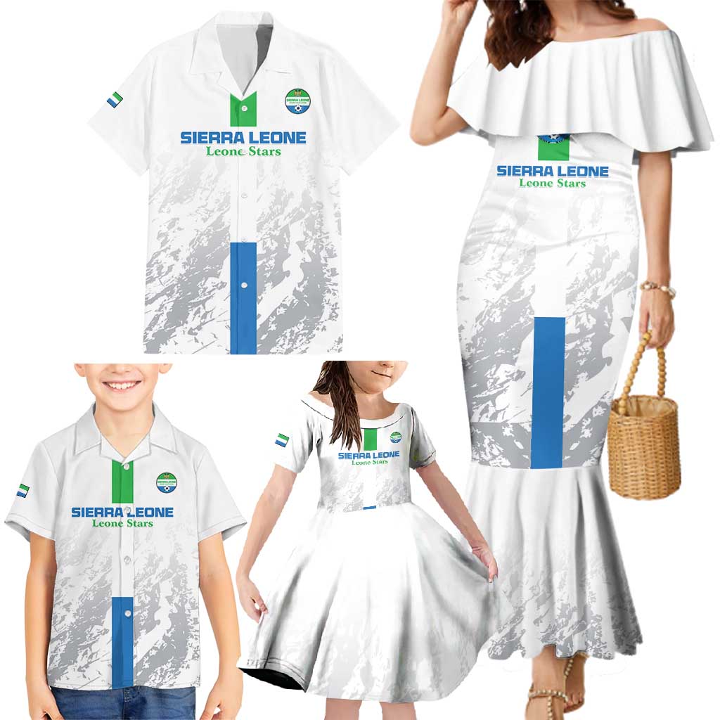 Custom Sierra Leone Football Family Matching Mermaid Dress and Hawaiian Shirt Go Leone Stars - Wonder Print Shop