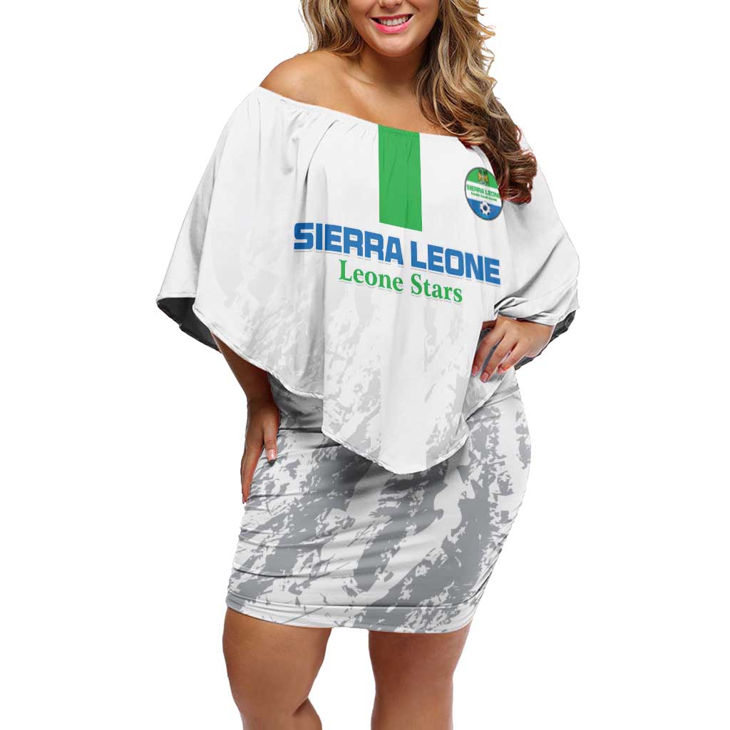 Custom Sierra Leone Football Off Shoulder Short Dress Go Leone Stars - Wonder Print Shop