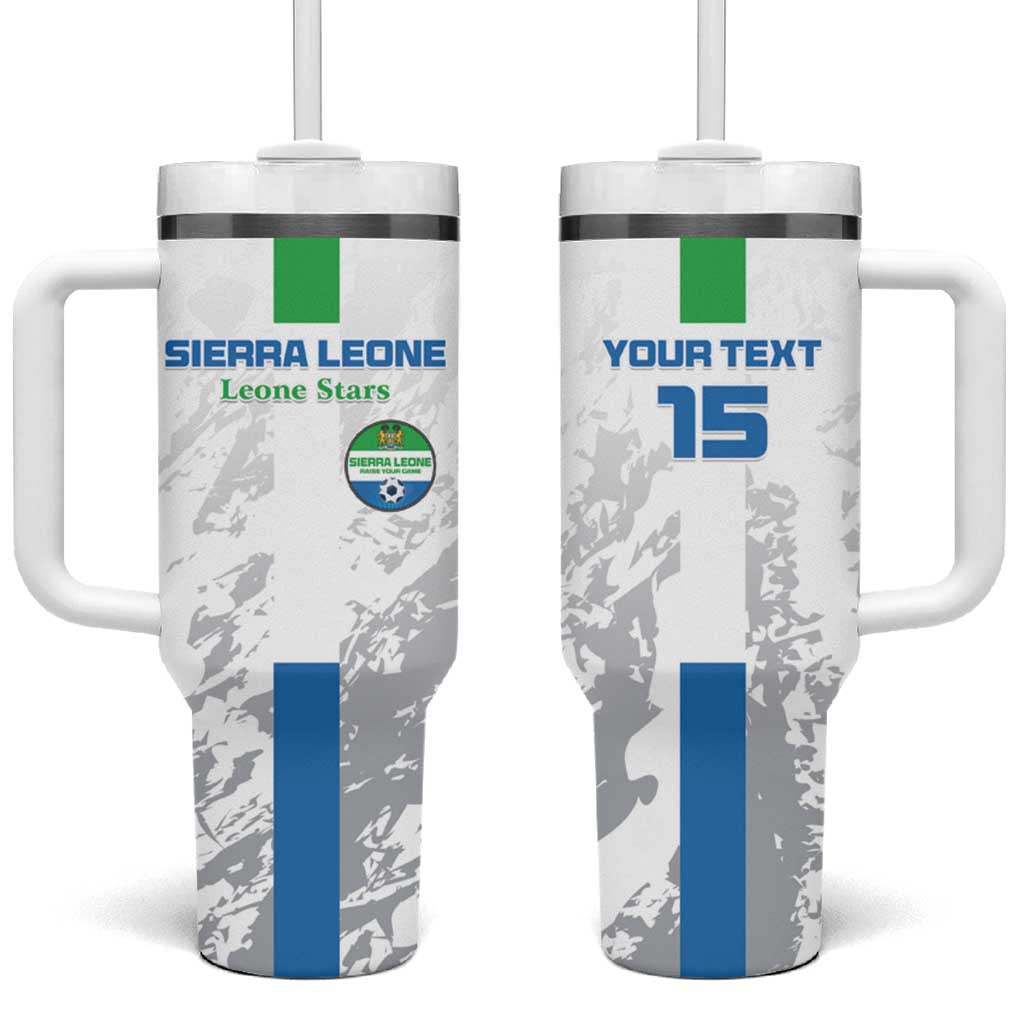 Custom Sierra Leone Football Tumbler With Handle Go Leone Stars - Wonder Print Shop