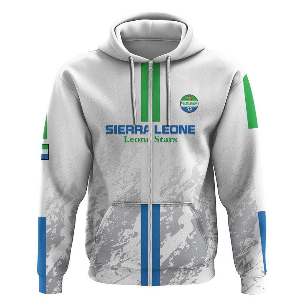 Custom Sierra Leone Football Zip Hoodie Go Leone Stars - Wonder Print Shop