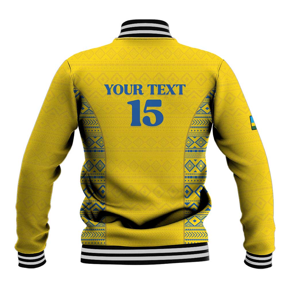 Rwanda Football Custom Baseball Jacket Stand With Amavubi - Yellow - Wonder Print Shop