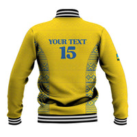 Rwanda Football Custom Baseball Jacket Stand With Amavubi - Yellow - Wonder Print Shop