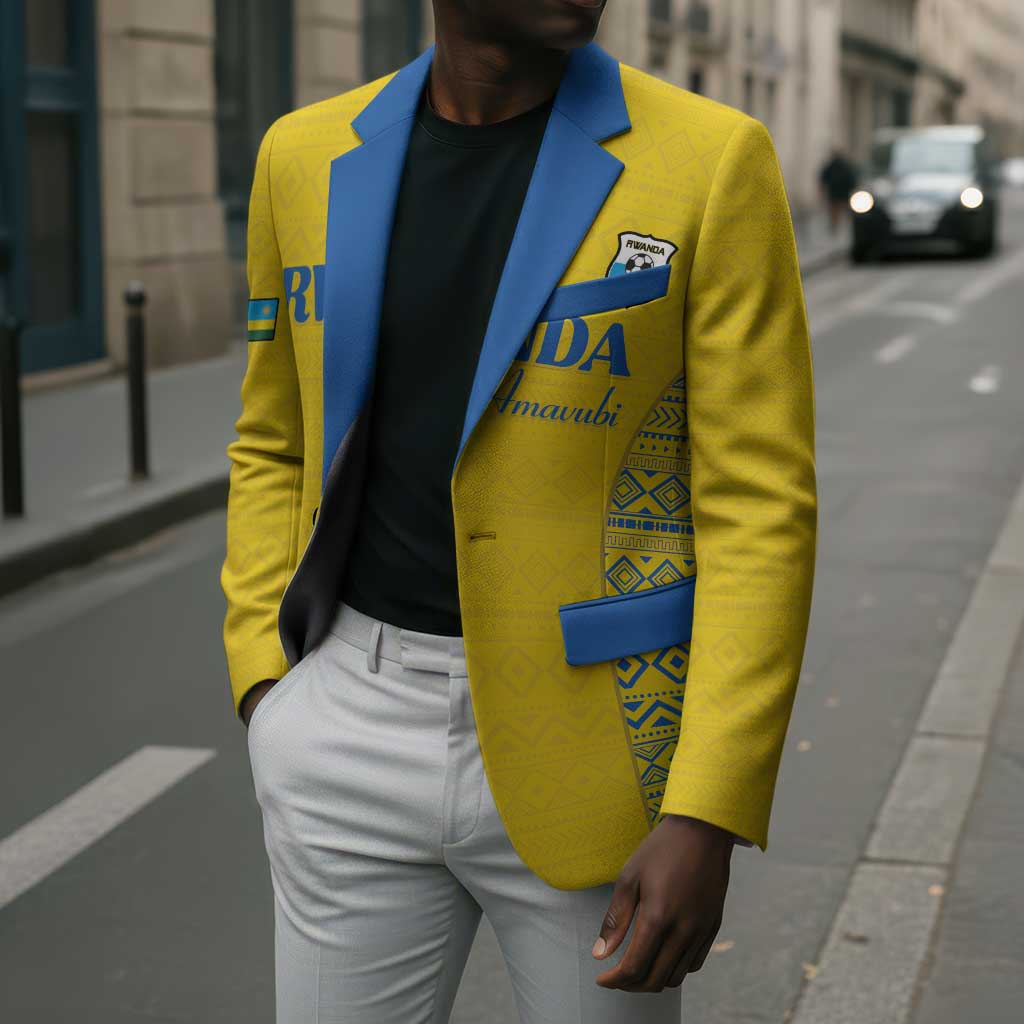 Rwanda Football Custom Blazer Stand With Amavubi - Yellow - Wonder Print Shop