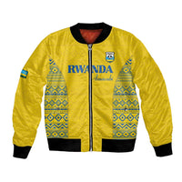 Rwanda Football Custom Bomber Jacket Stand With Amavubi - Yellow - Wonder Print Shop