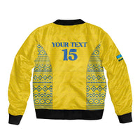 Rwanda Football Custom Bomber Jacket Stand With Amavubi - Yellow - Wonder Print Shop