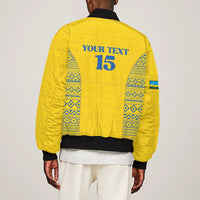 Rwanda Football Custom Bomber Jacket Stand With Amavubi - Yellow - Wonder Print Shop