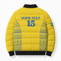 Rwanda Football Custom Bomber Puffer Jacket Stand With Amavubi - Yellow - Wonder Print Shop