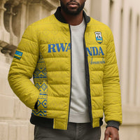 Rwanda Football Custom Bomber Puffer Jacket Stand With Amavubi - Yellow - Wonder Print Shop