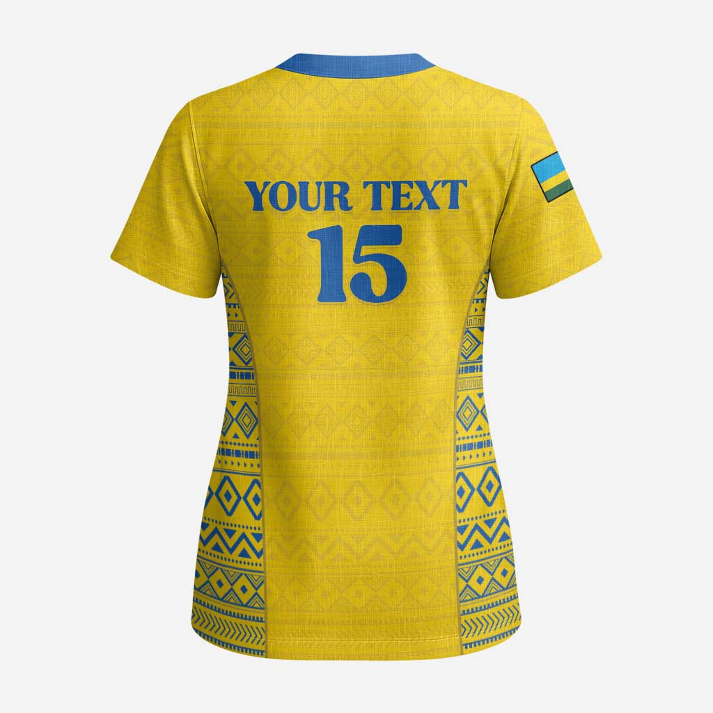 Rwanda Football Custom Scrub Top Stand With Amavubi - Yellow - Wonder Print Shop