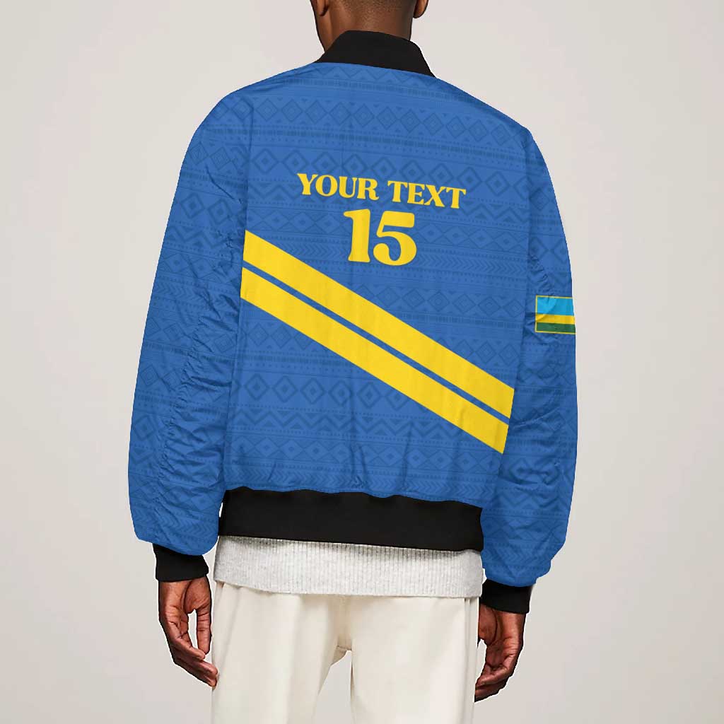 Custom Rwanda Football Bomber Jacket Pride Of Rwanda - Blue - Wonder Print Shop