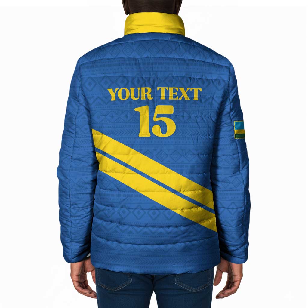 Custom Rwanda Football Padded Jacket Pride Of Rwanda - Blue - Wonder Print Shop