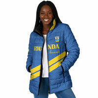 Custom Rwanda Football Padded Jacket Pride Of Rwanda - Blue - Wonder Print Shop