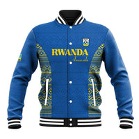 Rwanda Football Custom Baseball Jacket Stand With Amavubi - Blue - Wonder Print Shop