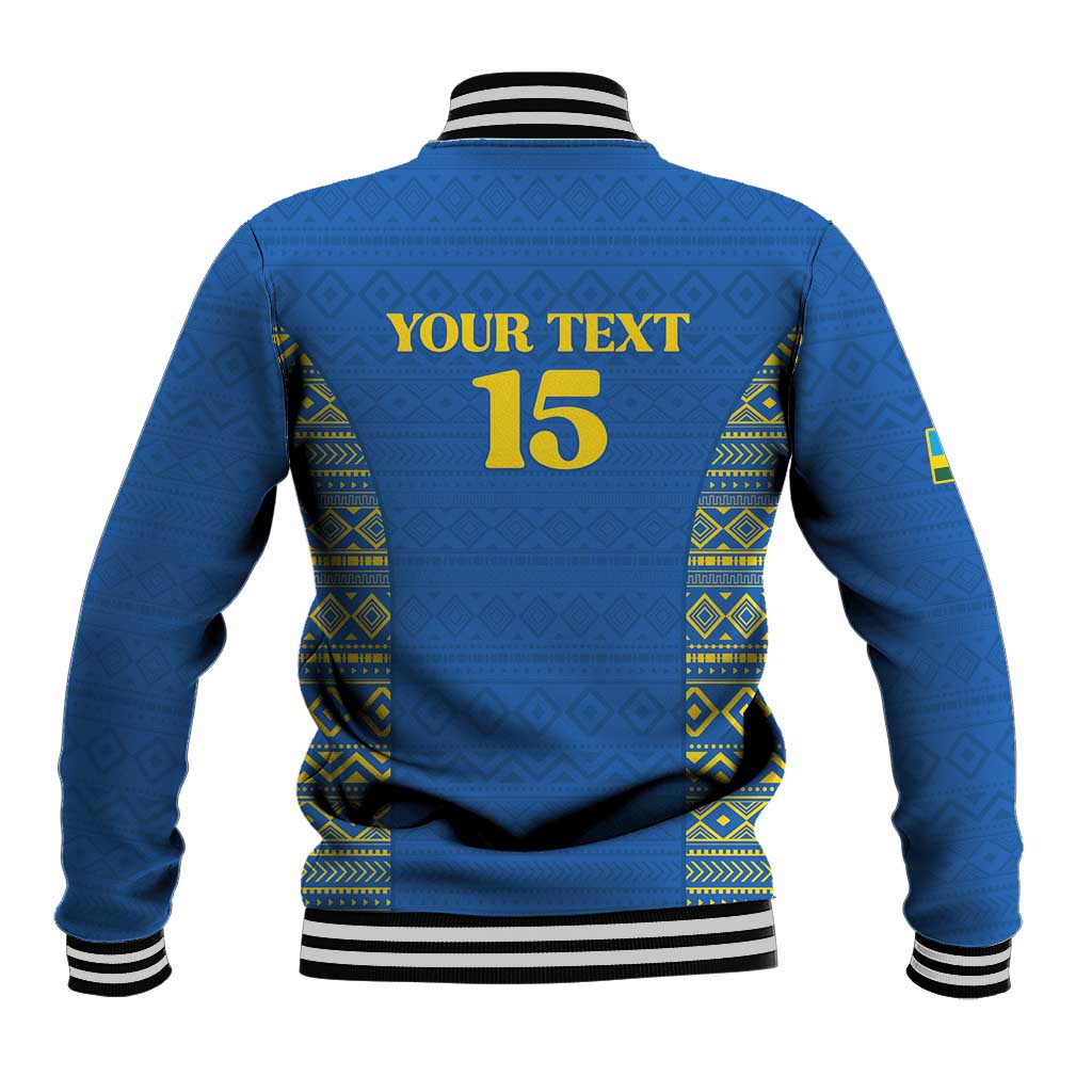 Rwanda Football Custom Baseball Jacket Stand With Amavubi - Blue - Wonder Print Shop