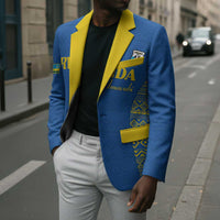 Rwanda Football Custom Blazer Stand With Amavubi - Blue - Wonder Print Shop