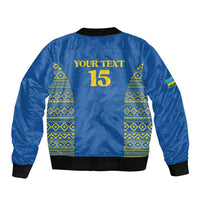 Rwanda Football Custom Bomber Jacket Stand With Amavubi - Blue - Wonder Print Shop