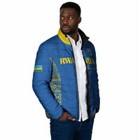 Rwanda Football Custom Padded Jacket Stand With Amavubi - Blue - Wonder Print Shop