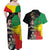 Haile Selassie Couples Matching Off Shoulder Maxi Dress and Hawaiian Shirt Lion Of Judah Ethiopia Rastafari