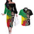 Haile Selassie Couples Matching Off The Shoulder Long Sleeve Dress and Hawaiian Shirt Lion Of Judah Ethiopia Rastafari