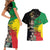 Haile Selassie Couples Matching Short Sleeve Bodycon Dress and Hawaiian Shirt Lion Of Judah Ethiopia Rastafari