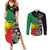 Haile Selassie Couples Matching Summer Maxi Dress and Long Sleeve Button Shirt Lion Of Judah Ethiopia Rastafari