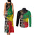 Haile Selassie Couples Matching Tank Maxi Dress and Long Sleeve Button Shirt Lion Of Judah Ethiopia Rastafari