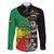 Haile Selassie Family Matching Long Sleeve Bodycon Dress and Hawaiian Shirt Lion Of Judah Ethiopia Rastafari