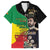 Haile Selassie Family Matching Off The Shoulder Long Sleeve Dress and Hawaiian Shirt Lion Of Judah Ethiopia Rastafari