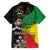 Haile Selassie Family Matching Off The Shoulder Long Sleeve Dress and Hawaiian Shirt Lion Of Judah Ethiopia Rastafari