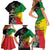 Haile Selassie Family Matching Short Sleeve Bodycon Dress and Hawaiian Shirt Lion Of Judah Ethiopia Rastafari