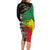 Haile Selassie Long Sleeve Bodycon Dress Lion Of Judah Ethiopia Rastafari