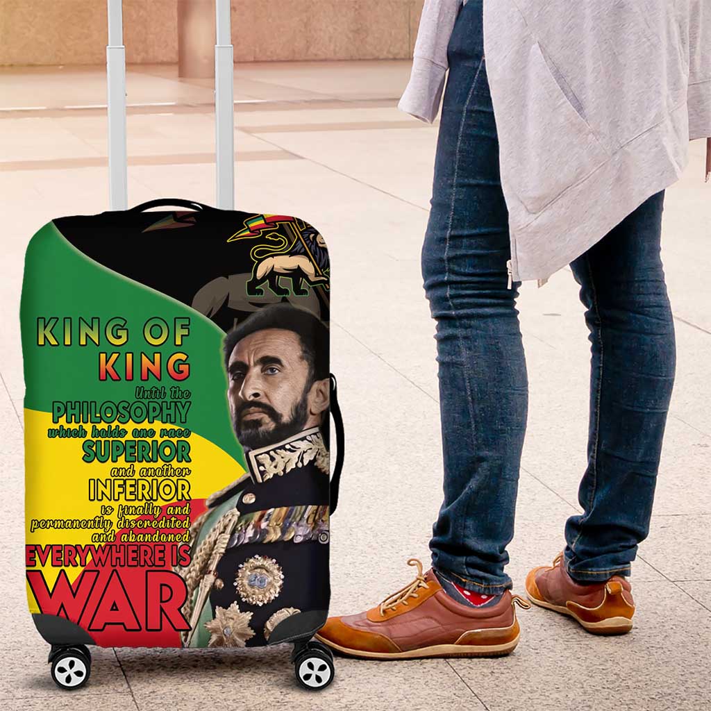 Haile Selassie Luggage Cover Lion Of Judah Ethiopia Rastafari