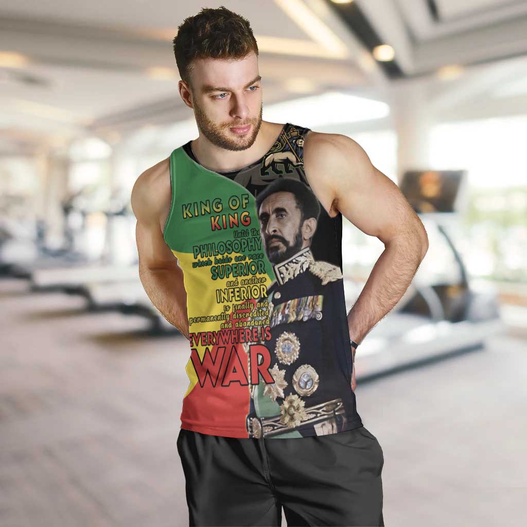 Haile Selassie Men Tank Top Lion Of Judah Ethiopia Rastafari