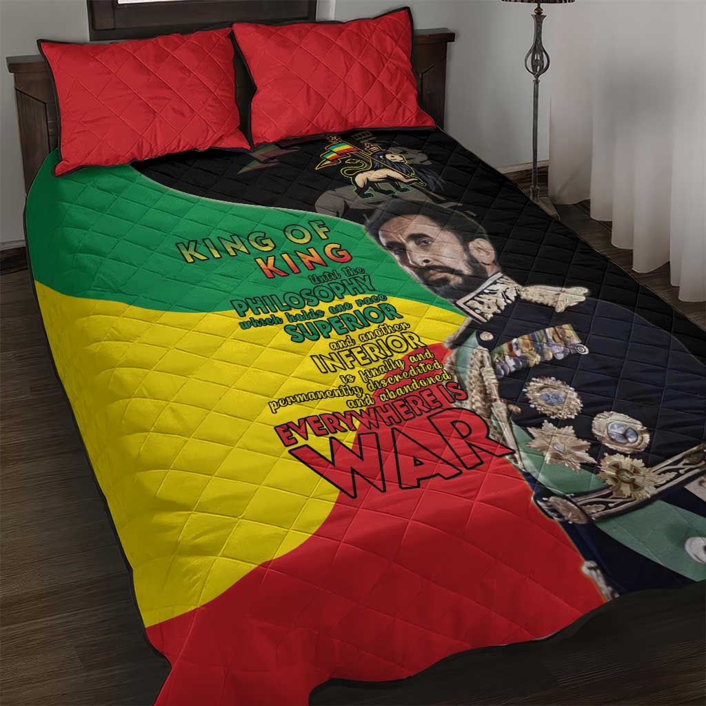 Haile Selassie Quilt Bed Set Lion Of Judah Ethiopia Rastafari