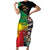 Haile Selassie Short Sleeve Bodycon Dress Lion Of Judah Ethiopia Rastafari