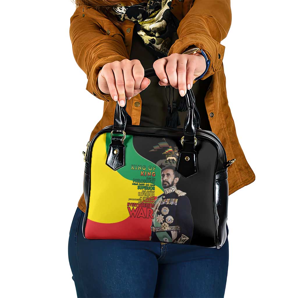 Haile Selassie Shoulder Handbag Lion Of Judah Ethiopia Rastafari