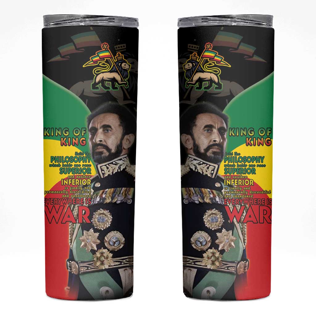 Haile Selassie Skinny Tumbler Lion Of Judah Ethiopia Rastafari