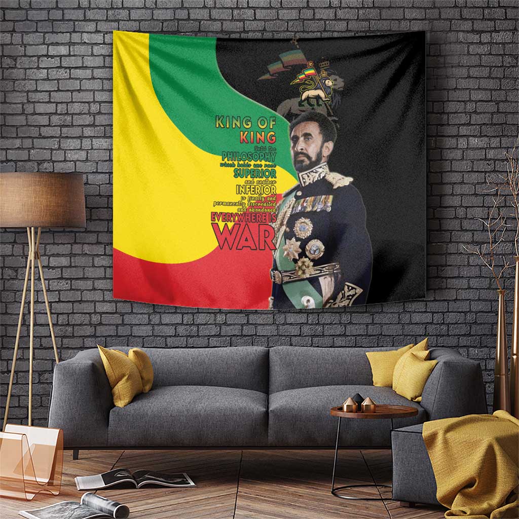 Haile Selassie Tapestry Lion Of Judah Ethiopia Rastafari