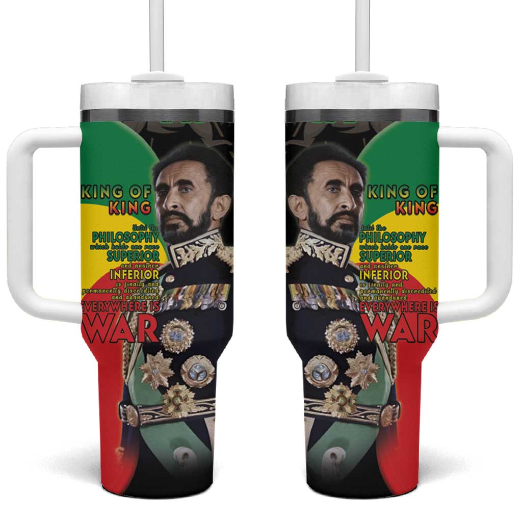 Haile Selassie Tumbler With Handle Lion Of Judah Ethiopia Rastafari