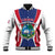 Personalised Liberia Baseball Jacket Coat Of Arms With Flag Map